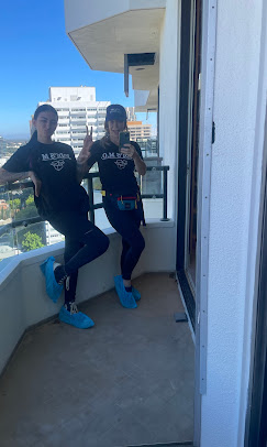 Jodi's M.O. crew on site wearing shoe covers