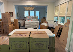 Dining room professionally packed and ready for transport